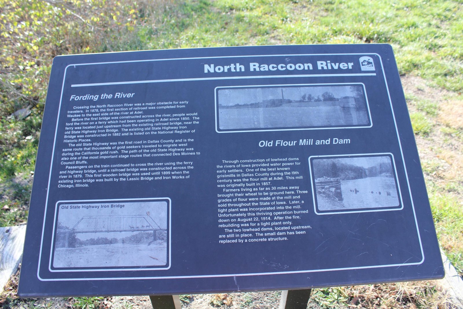 Signage near bridge